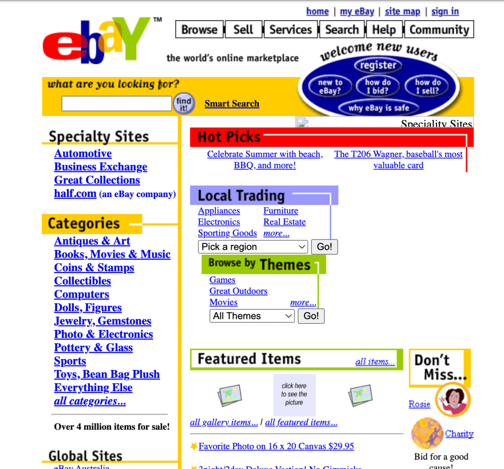 ebay wayback in 2000
